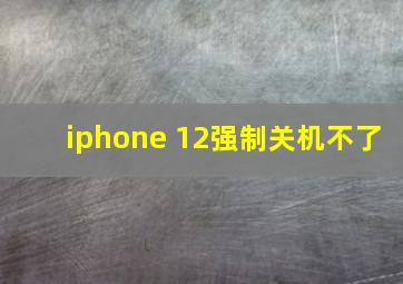 iphone 12强制关机不了